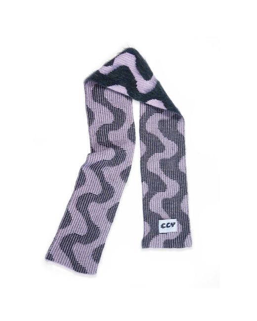 Ccy Currency Blue Wavey Mohair Scarf
