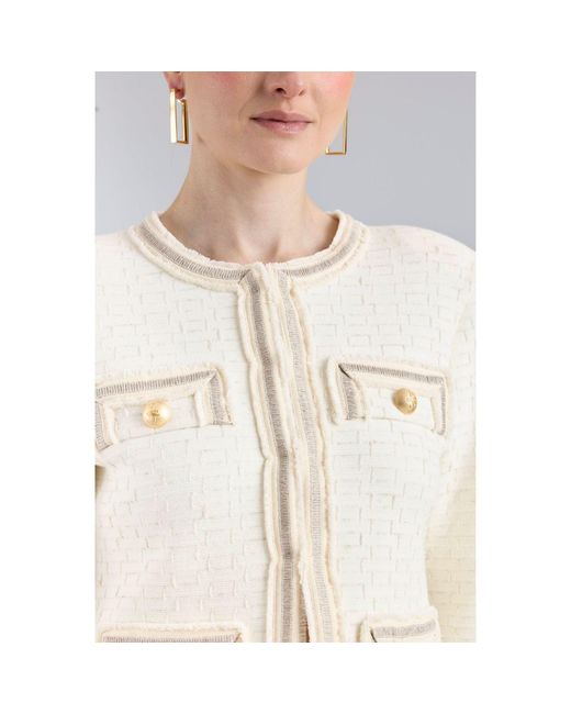 The Extreme Collection White Neutrals Cropped Structured Jacket Cameron