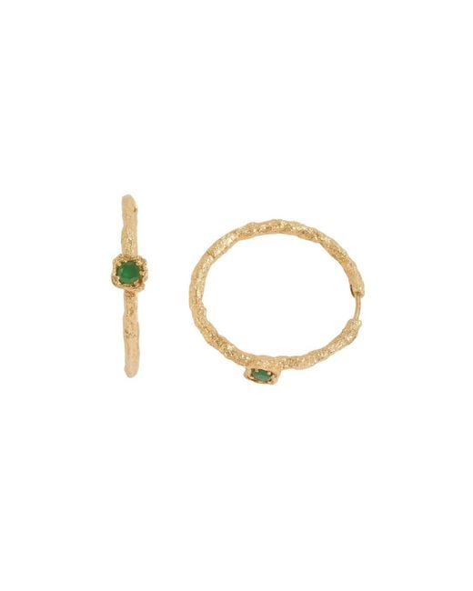 Claire Hill Designs Metallic Chalcedony Lichen Branch Large Hoops