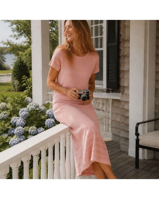 Bel Cashmere Pink Celine Silk And Cashmere Dress