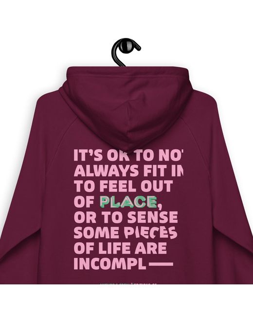 Anchor and Crew Red Burgundy Five It's Ok Editions Organic Cotton Hoodie