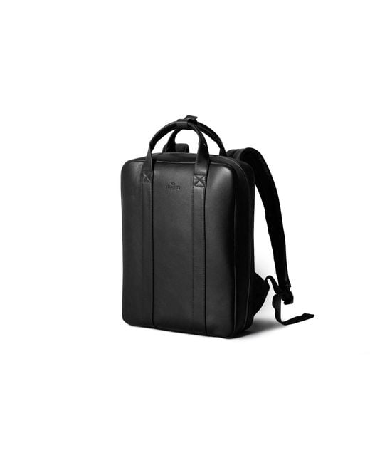 Harber London Black Leather Backpack for men