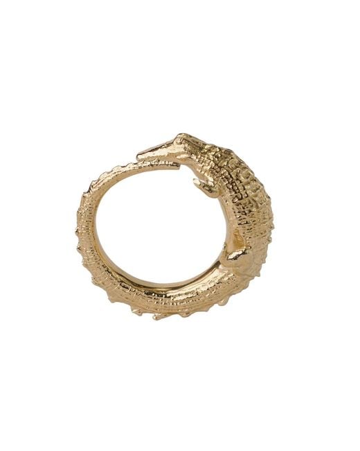 NASI SILVER Metallic Chunky Kroko Delios Crocodile Ring