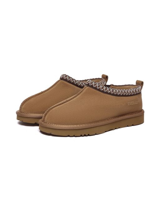 EverAu Australia Brown Wigeon Leather Slippers