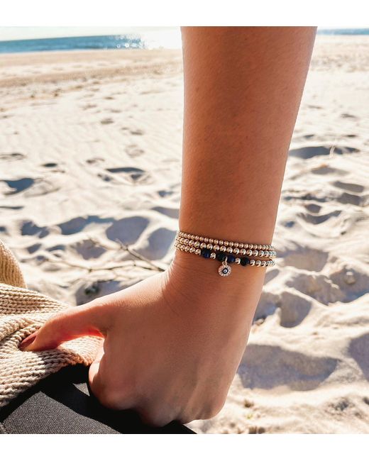 Olivia Le Metallic Beaded Evil Eye Bracelet