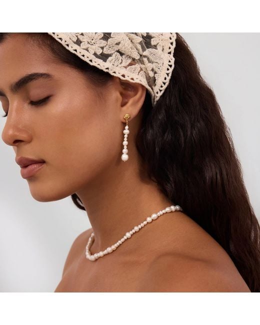 Vanhi Metallic Flora Multi Pearl Toggle Choker