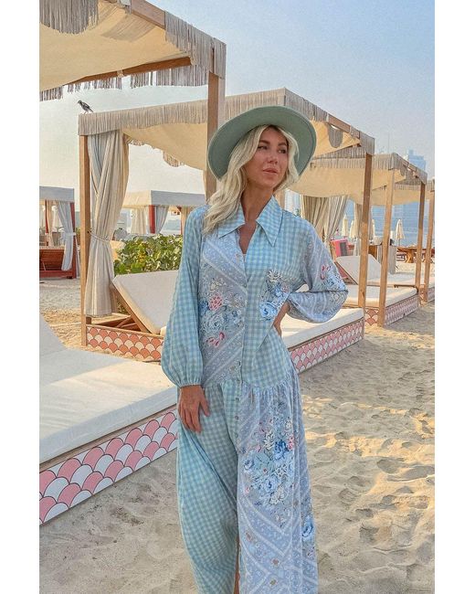 Palm Collective Blue Tulonne Maxi Dress