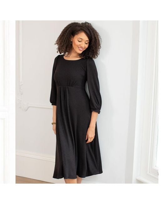 Alie Street London Black Kimberley Knitted Midi Dress