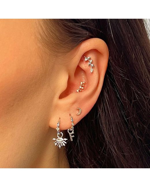 Zohreh Green Diamond & Emerald Flower Flat Back Earring 9K