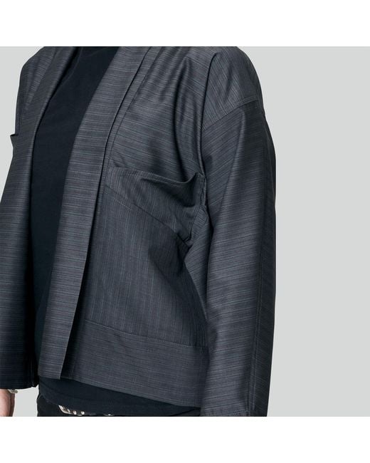 MOE Black Graphite Burgundy Stripes Wool Vest Jacket
