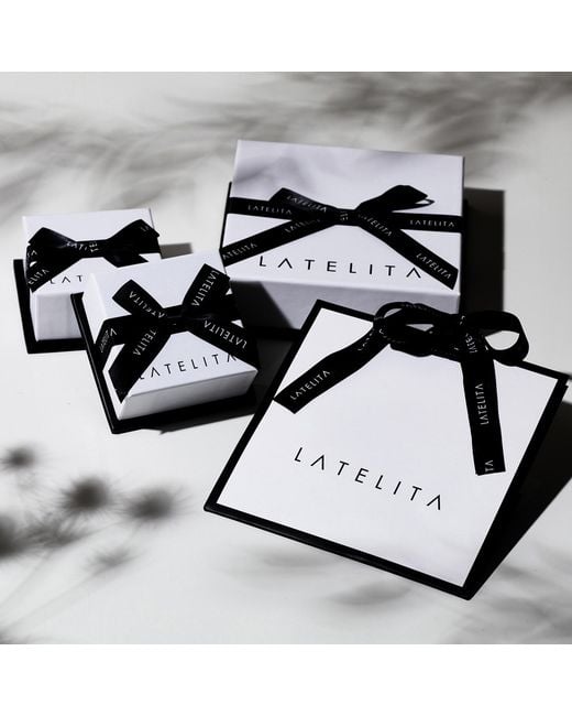 Latelita London White Pearl Whisper Drop Earrings Emerald