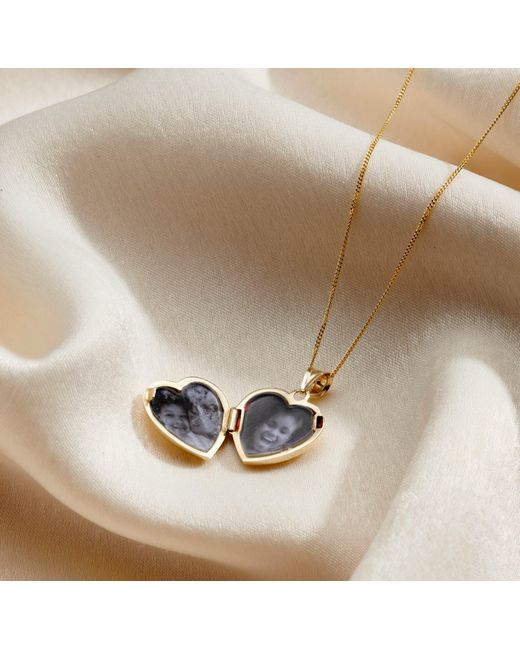 Posh Totty Designs Natural 9Ct Petite Shell Heart Locket