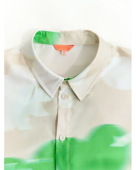Lost Pattern Green Frida's Dream Oversized Silk Shirt