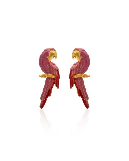 Milou Jewelry Red Parrot Earrings