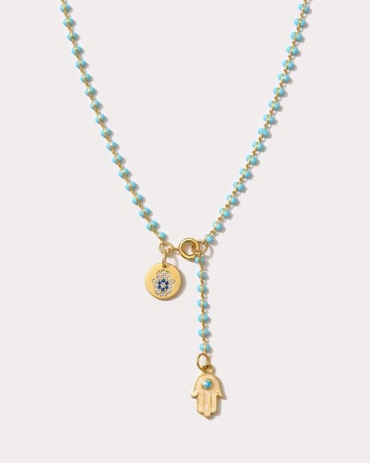 Alexie of Athens Metallic Mano Hamsa Drop Lariat