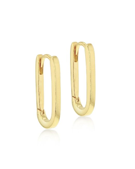 Posh Totty Designs Metallic Gold Plated Hinged Oval Link Hoop Earrings