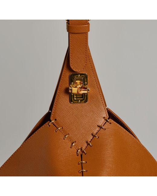 Danni Ro Brown Neutrals Virginia Rhombus Bag