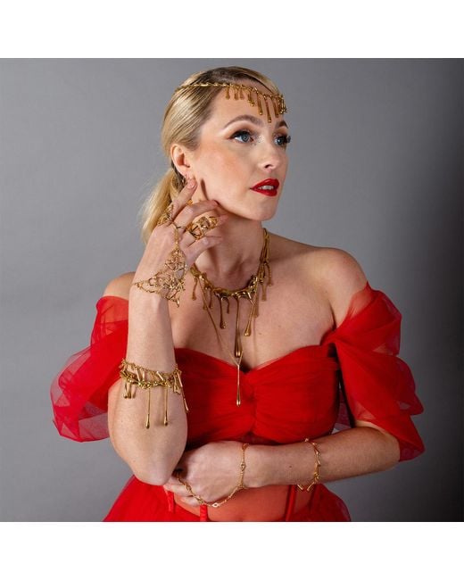 Lucy Quartermaine Metallic Long Drop Necklace