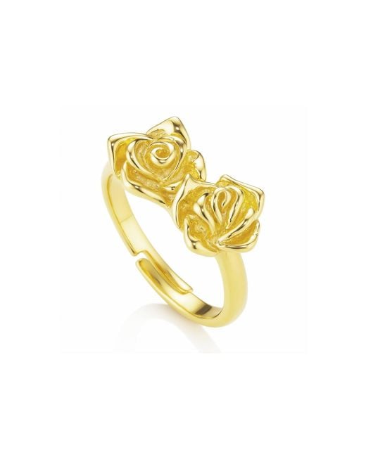 Unaloe Metallic Vermeil Double Rose, Purelei Ring Adjustable For – Fashion Statement Jewelry