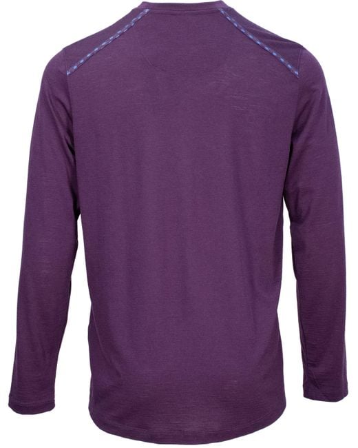 Lords of Harlech Purple Chase Long Sleeve Merino Crew for men