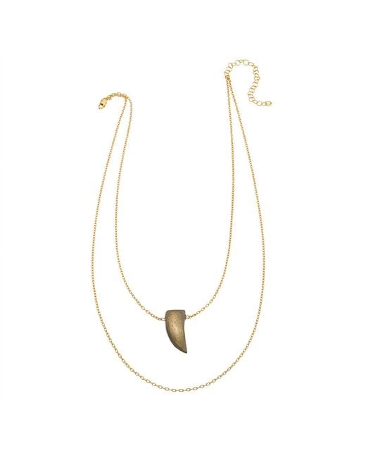 Heather Hawkins Jewelry Metallic Little Gemstone Horn Drape Necklace