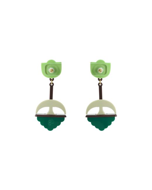 Gissa Bicalho Green Handmade Acrylic Earring Filianto