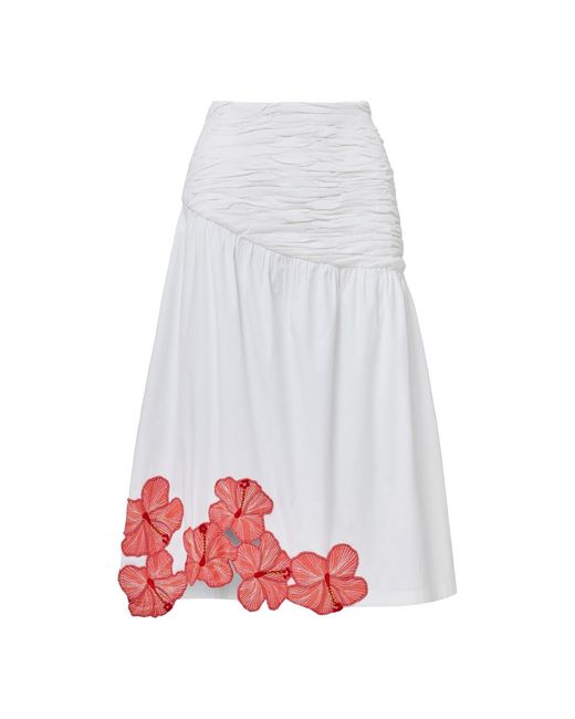Ashaki White The Prana Bloom Cotton Skirt