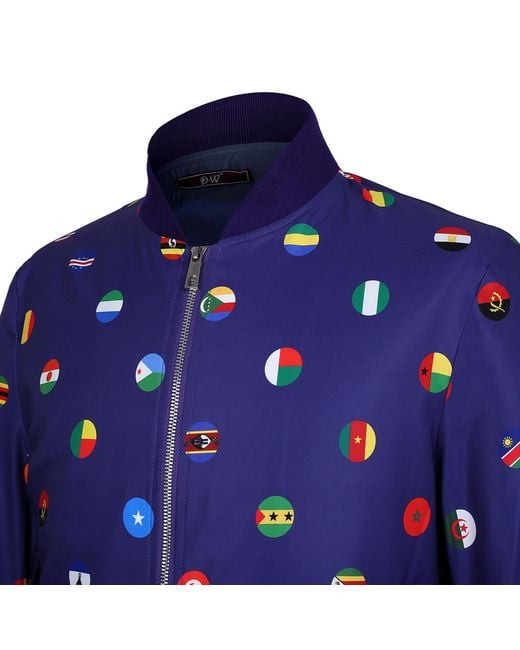 DAVID WEJ Blue African Nation Bomber Jacket – Royal for men