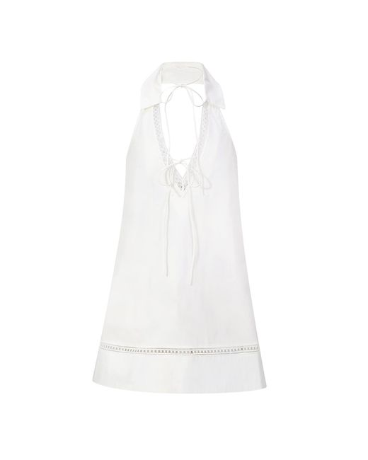 NUAJE NUAJE White Lunar Openback Cotton Polo Dress
