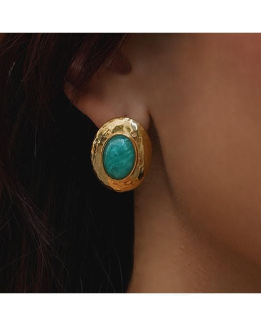 Argento Vivo Green Palma Studs