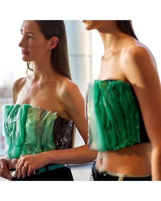 Laura Daili Green Reclaimed Layers Corset