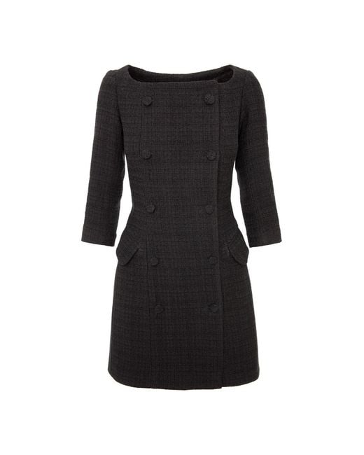 AVENUE No.29 Black Boat Neck Boucle Blazer Dress