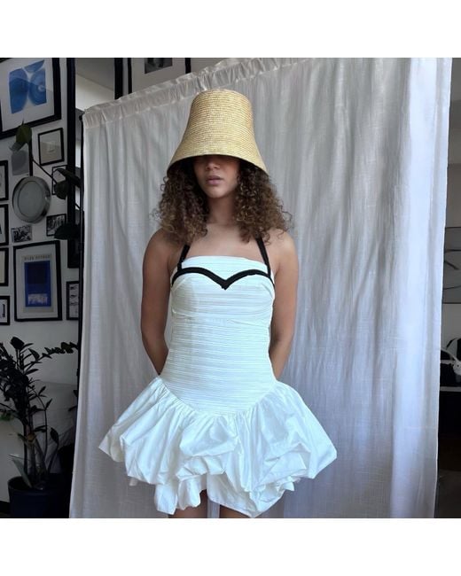 London Atelier Byproduct Natural Neutrals Raffia Lamp Bucket Hat