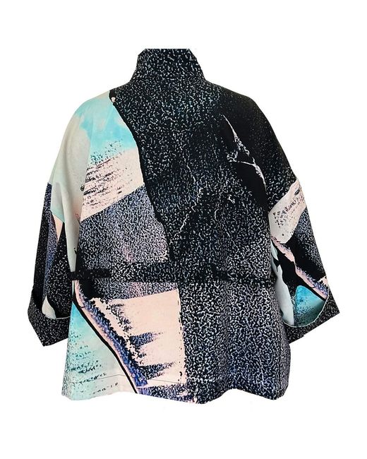 Maxjenny Blue Square Boxy Jacket Print Paint