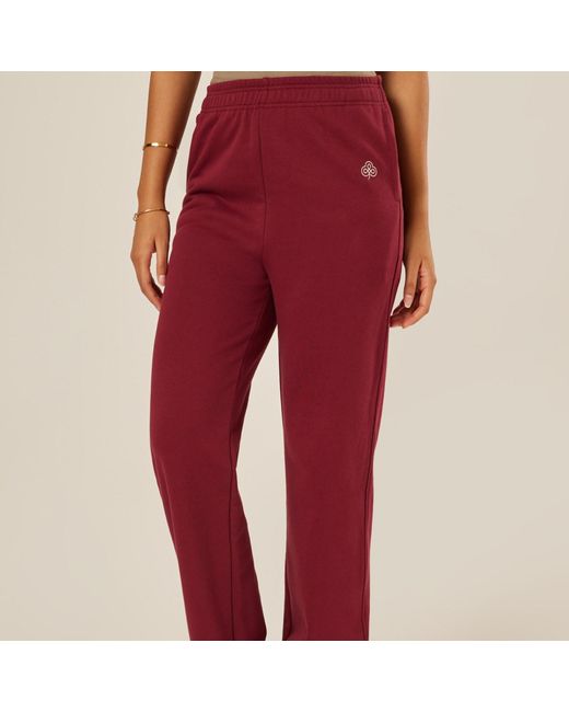 Be Athletica Red Varsity Athletica Wide-Leg Pants