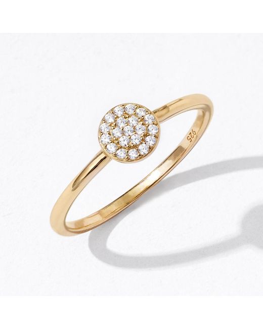 Diamonbliss Metallic Round Shapre Pave Dainty Band Ring