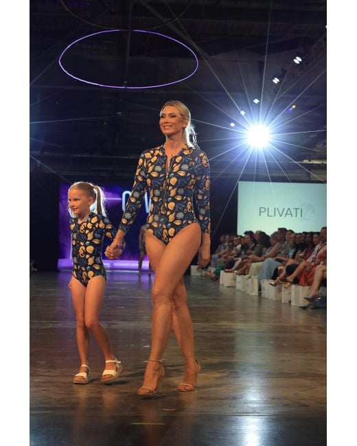 Plivati Blue Lana Zip Long Sleeve Swimsuit — Čiovo