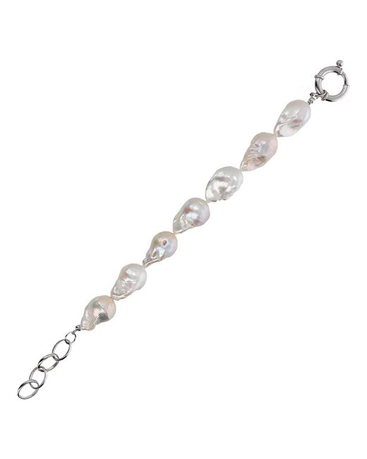 Unaloe Metallic Sterling Baroque Pearl Bracelet For – Elegant Freshwater Cultured Pearl Jewelry