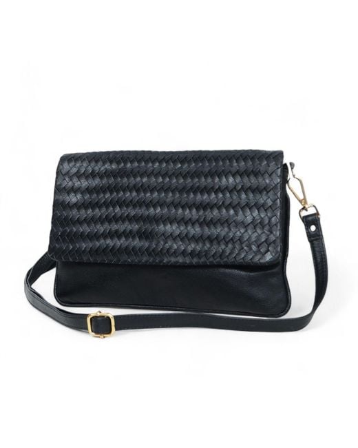Hides Leather Co. Black Minimalist Leather Crossbody Travel Pouch