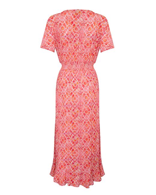 Sophia Alexia Pink Marble Mosaic Croatia Crinkle Midi Dress