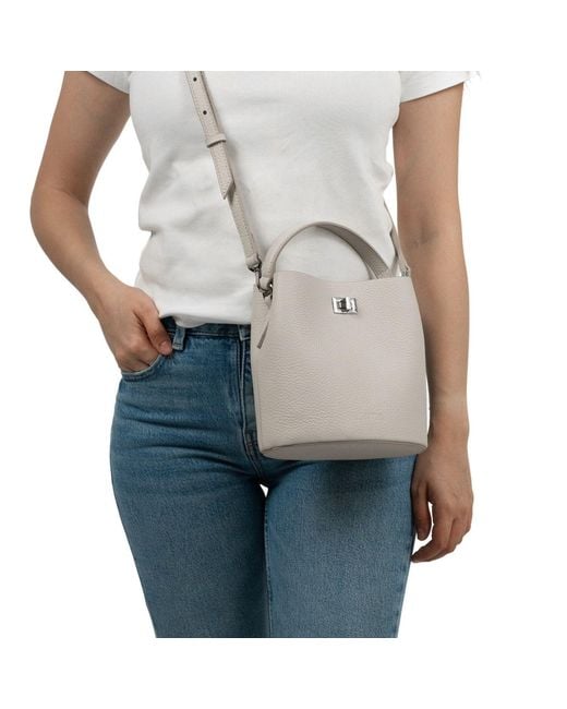 Hamel Atelier Gray Riva Leather Crossbody Bag