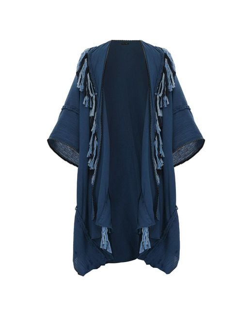 Zhenabia Blue Sidra Poncho