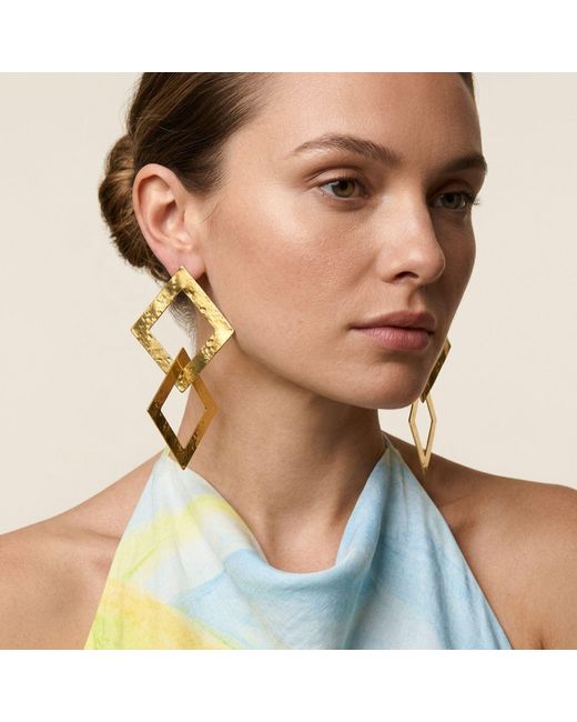 Jaredjamin Metallic Asha Hammered Link Statement Earrings