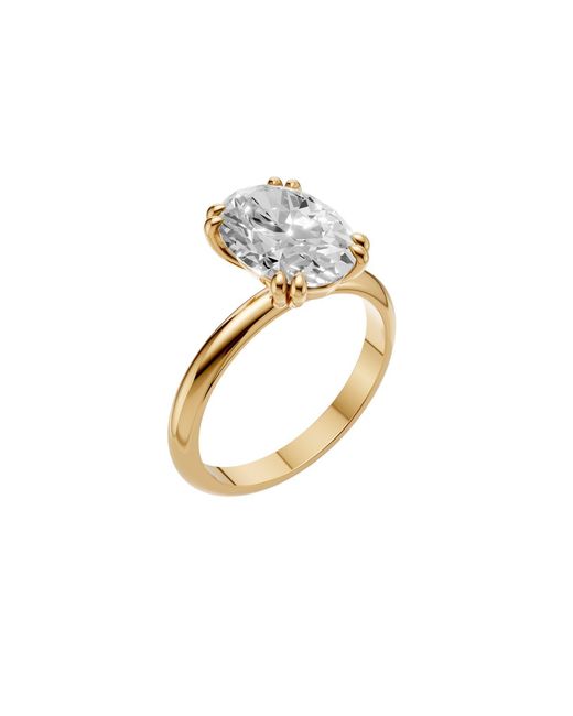 Aya Fine Jewelry Metallic Oval Cut Lab Diamond Solitaire Engagement Ring
