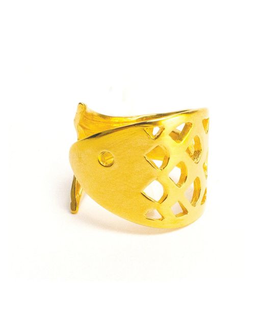 Lexi Jewelry Yellow Fresh Catch Sardine Fish Ring Adjustable & Reversible