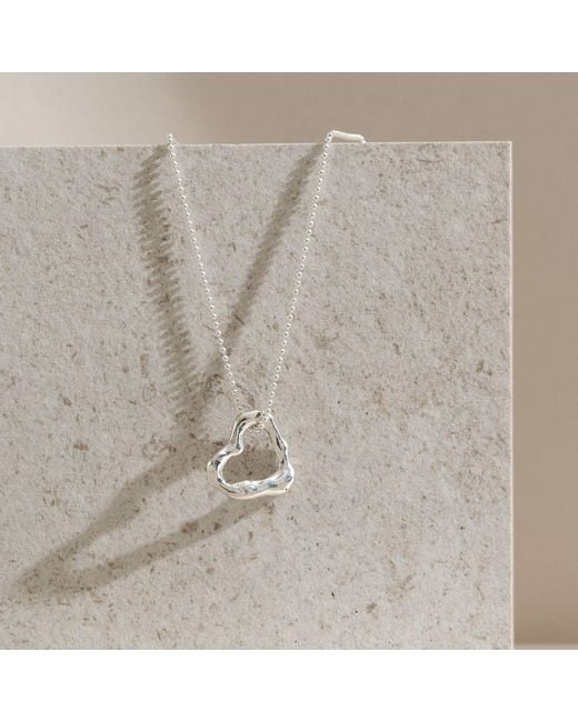 Lulu and Boo Jewellery Metallic Medium Molten Halo Solid Sterling Necklace