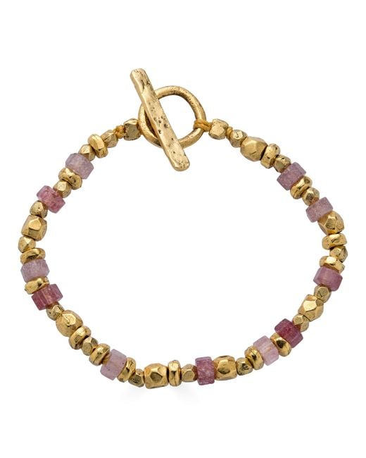 Loni Paul Jewelry Metallic Strawberry Quartz & Bead Bracelet