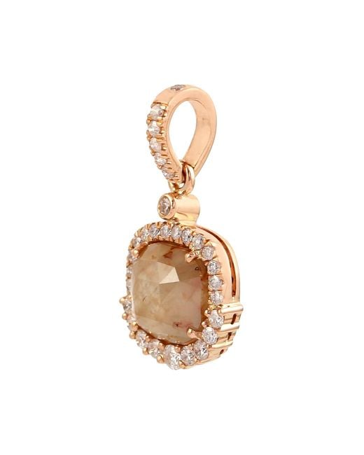 Artisan Metallic Rose Ice Diamond Halo Pendant