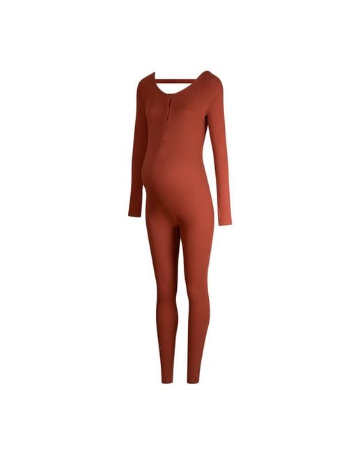 The Koozy Red Maternity Palma Long Sleeve One-Piece