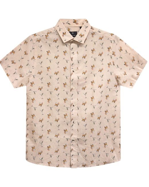 Vustra Natural Neutrals On The Rocks Button-Down Print Shirt for men